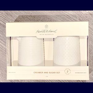 Hearth And Hand With Magnolia Creamer And Sugar Set BRAND NEW Milk Glass White.